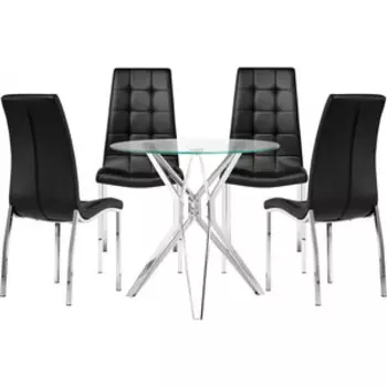 Обеденная группа Woodville Саито 90 black / chrome (599456)