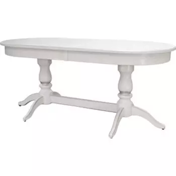 Обеденный стол Мебелик Тарун 3 раздвижной белый/серебро 150/200*84 (П0006380)