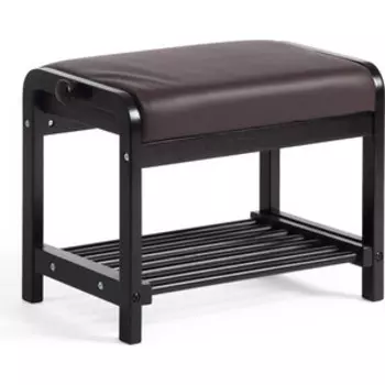 Обувница TetChair AX-1021 дерево береза/экокожа дерево - венге 9 экокожа темно-коричневая