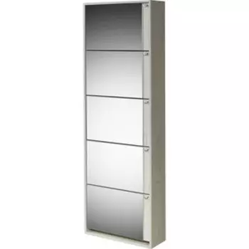 Обувница Вентал Арт К-5 (зеркальная) дуб крафт белый