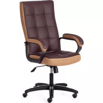Офисное кресло TetChair TRENDY (22) кож/зам/ткань, коричневый/бронзовый, 36-36/21
