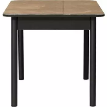 ОЛМЕКО Стол обеденный ''Аппетит'' 55.01 (квадратный) (мрамор черный / металл черный)