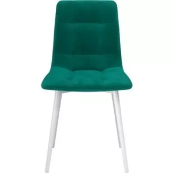 ОЛМЕКО Стул ''Белла'' /(велюр тенерифе изумруд / металл белый)