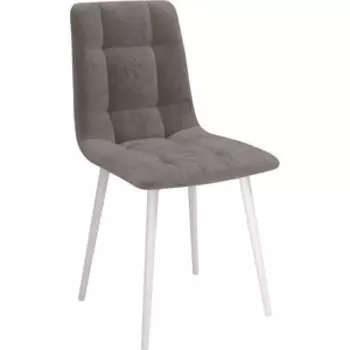 ОЛМЕКО Стул ''Белла'' /(велюр тенерифе стоун / металл белый)