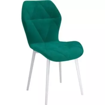 ОЛМЕКО Стул ''Дора'' /(велюр тенерифе изумруд / металл белый)