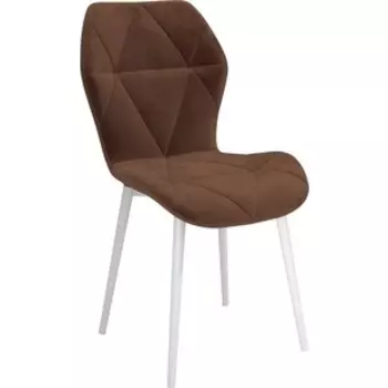 ОЛМЕКО Стул ''Дора'' /(велюр тенерифе шоколад / металл белый)