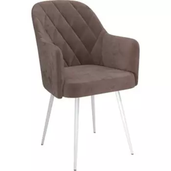 ОЛМЕКО Стул ''Киото'' Т /(велюр тенерифе стоун/ металл белый)