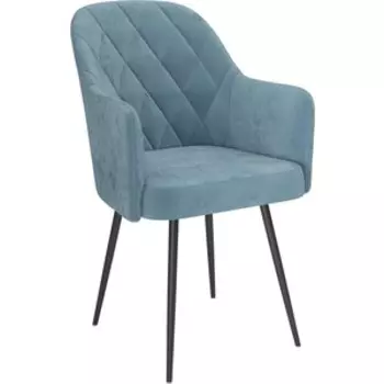 ОЛМЕКО Стул ''Киото''/(велюр тенерифе дасти блю/ Цвет (металл): черный)