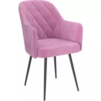 ОЛМЕКО Стул ''Киото''/(велюр тенерифе розовый / Цвет (металл): черный)