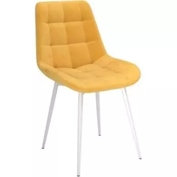 ОЛМЕКО Стул ''Кварта'' /(велюр тенерифе куркума / металл белый)