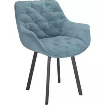 ОЛМЕКО Стул ''Квинта'' /(велюр тенерифе дасти блю / металл черный)