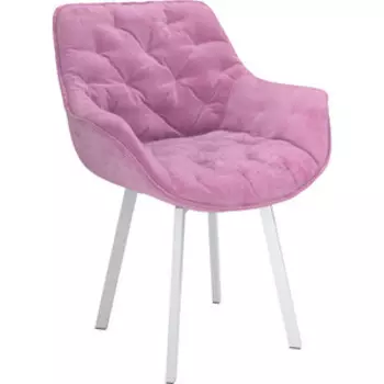 ОЛМЕКО Стул ''Квинта'' /(велюр тенерифе розовый / металл белый)