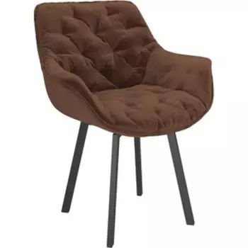 ОЛМЕКО Стул ''Квинта'' /(велюр тенерифе шоколад / металл черный)