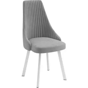 ОЛМЕКО Стул ''Лион'' /(велюр тенерифе грей / металл белый)