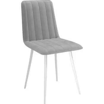 ОЛМЕКО Стул ''Тахо'' /(велюр тенерифе грей / металл белый)