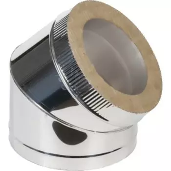 Отвод Феникс сэндвич 150/210 мм угол 45 градусов (0.5 нерж.мат./0.5 оцинк.)(03051)