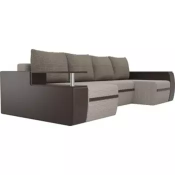 П-образный диван АртМебель Ричмонд корфу 02/экокожа коричневый