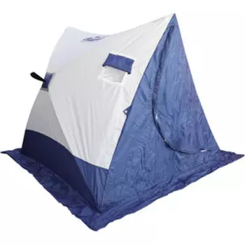 Палатка для зимней рыбалки Следопыт Палатка зимняя СЛЕДОПЫТ 2-скатная, Oxford 210D PU 1000, цв. бело-синий