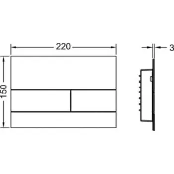 Панель смыва TECE Square II для системы с двойным смывом (9240834)
