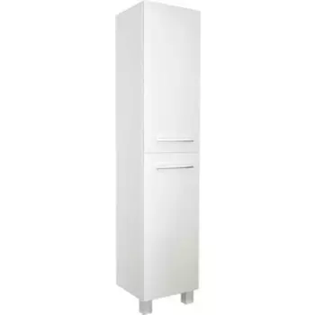 Пенал 1Marka Соната 35х200 левый, с бельевой корзиной, белый глянец (У78469)