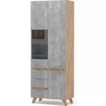 Пенал 2-х створчатый Атмосфера Фарго дуб сонома/бетон светлый