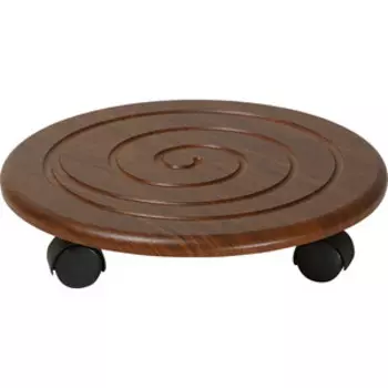 Подставка под цветы Мебелик Спираль на колесах орех (2 шт)