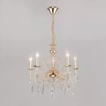 Подвесная люстра Eurosvet 10094/5 золото/прозрачный хрусталь Strotskis