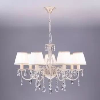 Подвесная люстра Eurosvet 3637/7 белый с золотом/прозрачный хрусталь Strotskis