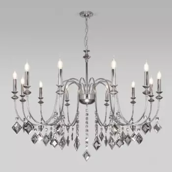 Подвесная люстра Eurosvet Telao 10120/12 хром/дымчатый хрусталь Strotskis Smart