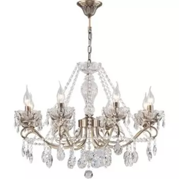 Подвесная люстра Eurosvet Teodore 10103/8 античная бронза/прозрачный хрусталь Strotskis