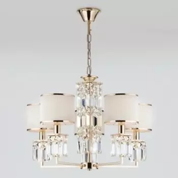 Подвесная люстра Eurosvet Zaffiro 10129/5 золото/прозрачный хрусталь Strotskis Smart