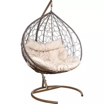 Подвесное кресло Leset Бали каркас коричневый, подушка бежевая