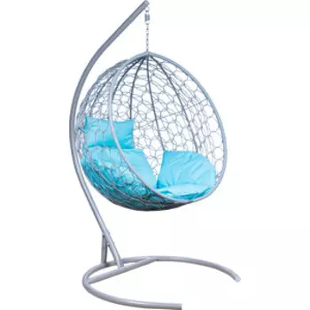 Подвесное кресло Leset Луна каркас серый металлик, подушка бирюза яркая