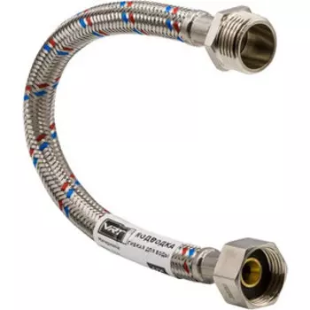 Подводка для воды VRT в стальной оплетке, 1/2 гайка/штуцер 400 см (4630030637608)