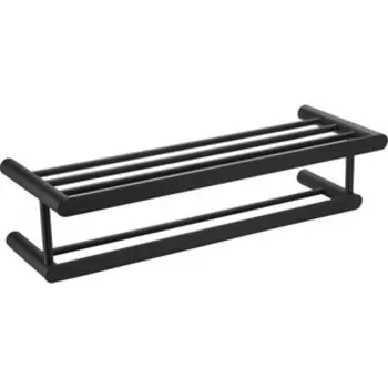 Полка для полотенец Mediclinics Aura 60 см, со штангой, черная матовая (AI1323B)
