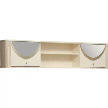 Полка навесная ОЛМЕКО 43.18 Стефани бежевый/профиль: Kroning слоновая кость патина с комплектом зеркал