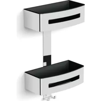 Полка-решетка Langberger двухярусная, пластиковая вставка, хром (75762)