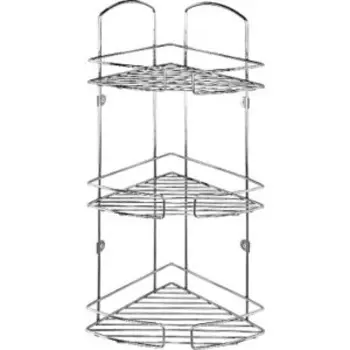 Полка-решетка Milardo трехъярусная угловая, нержавеющая сталь (111WC30M44)