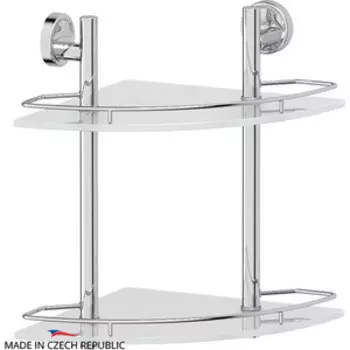 Полка стеклянная FBS Ellea 2-х ярусная угловая 28 см, хром (ELL 072)