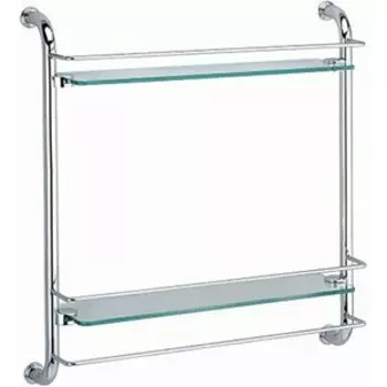 Полка стеклянная Wasserkraft двойная, хром (K-2022)