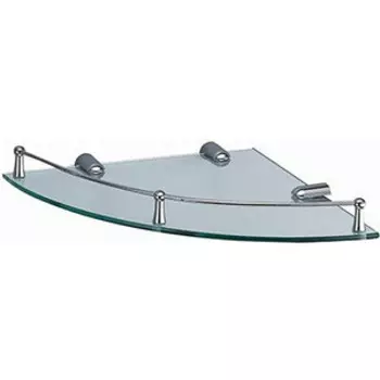 Полка стеклянная Wasserkraft угловая, хром (K-544)