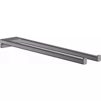 Полотенцедержатель Hansgrohe AddStoris двойной, 45 см, шлифованный черный хром (41770340)