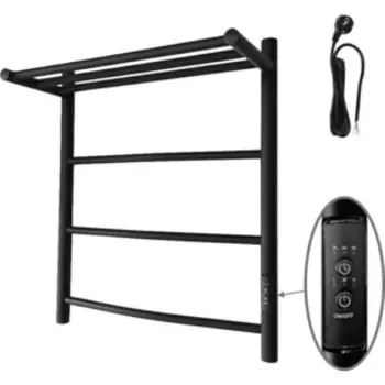 Полотенцесушитель электрический Маргроид В4 50x60 правый, с полкой, черный матовый (04-6050-1051-9005R)