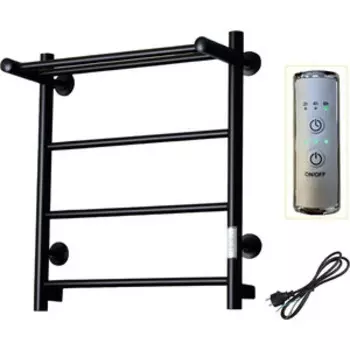 Полотенцесушитель электрический ZOX Прямой ЛЦ 60х50 с полкой, черный (4630099748031)