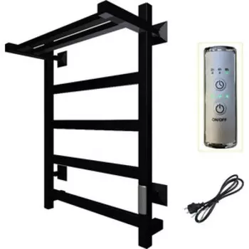 Полотенцесушитель электрический ZOX Триумф ЛЦ 60х50 с полкой, черный (4630099748475)