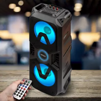 Портативная колонка Ginzzu GM-207, RGB/BT/USB/TF/FM/ ДУ