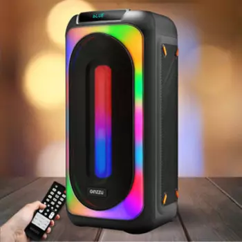 Портативная колонка Ginzzu GM-214, TWS/BT/USB/TF/FM/ ДУ