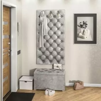 Прихожая Бител Мишель Панель Вешалка Мишель 750 (В.Графит)+Пуф Мишель 750 (В.Графит) (BIT001352)