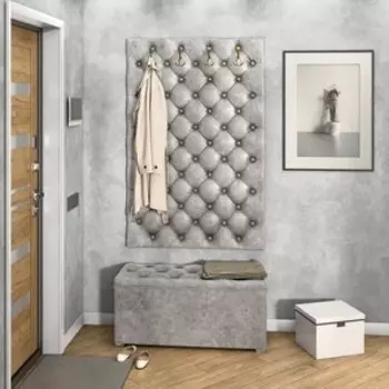 Прихожая Бител Мишель Панель Вешалка Мишель 950 (В.Графит)+Пуф Мишель 950 (В.Графит) (BIT001353)