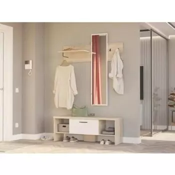 Прихожая Гранд Кволити Колибри №1 (2-0720+2-3820) Дуб сонома-Рамух белый